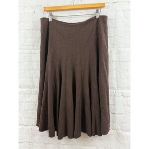 Evelyn Skirt Womens Size 10 Brown Pleaded Polyester Wool Blend Lined Minimalist